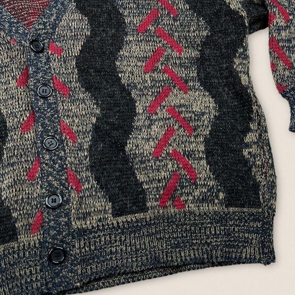 Vintage Grandpa Wool Acrylic Blend Cardigan Sweater White Oak | Size Large - Picture 2 of 4